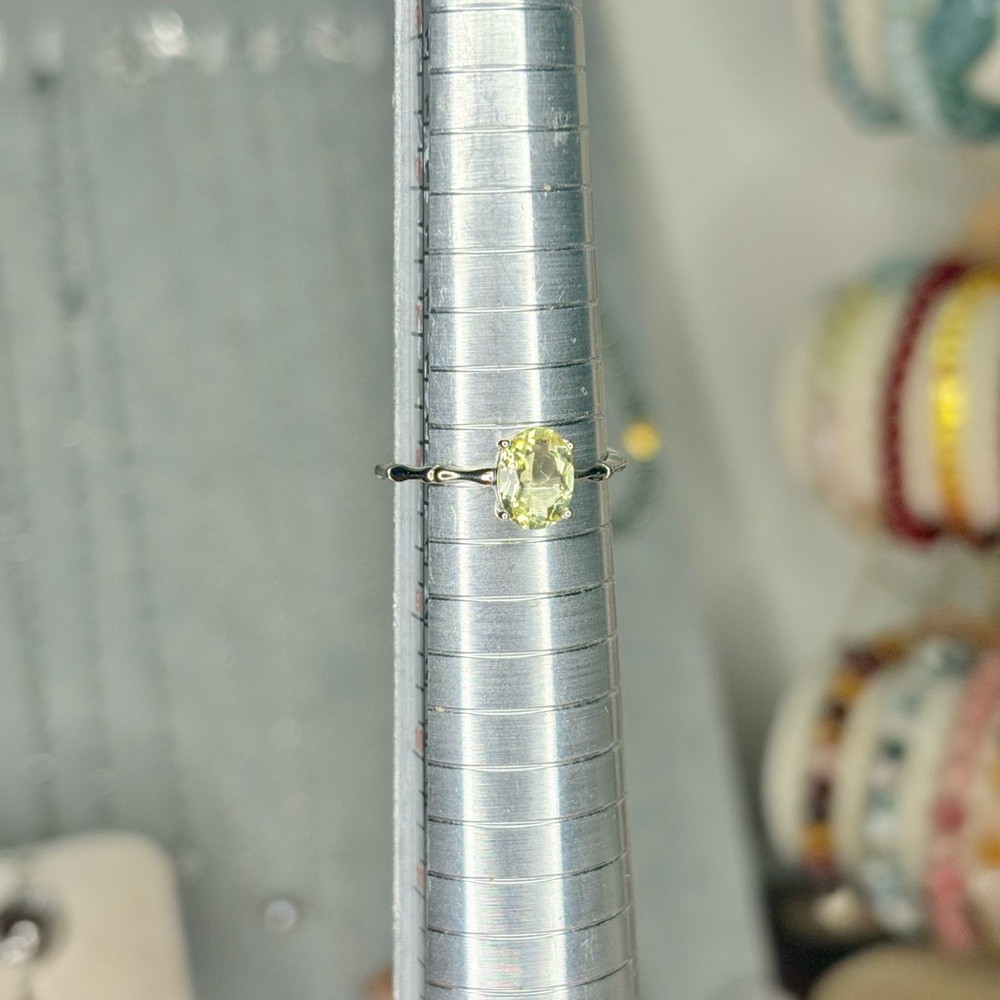 Adjustable Green Amethyst S925 ring